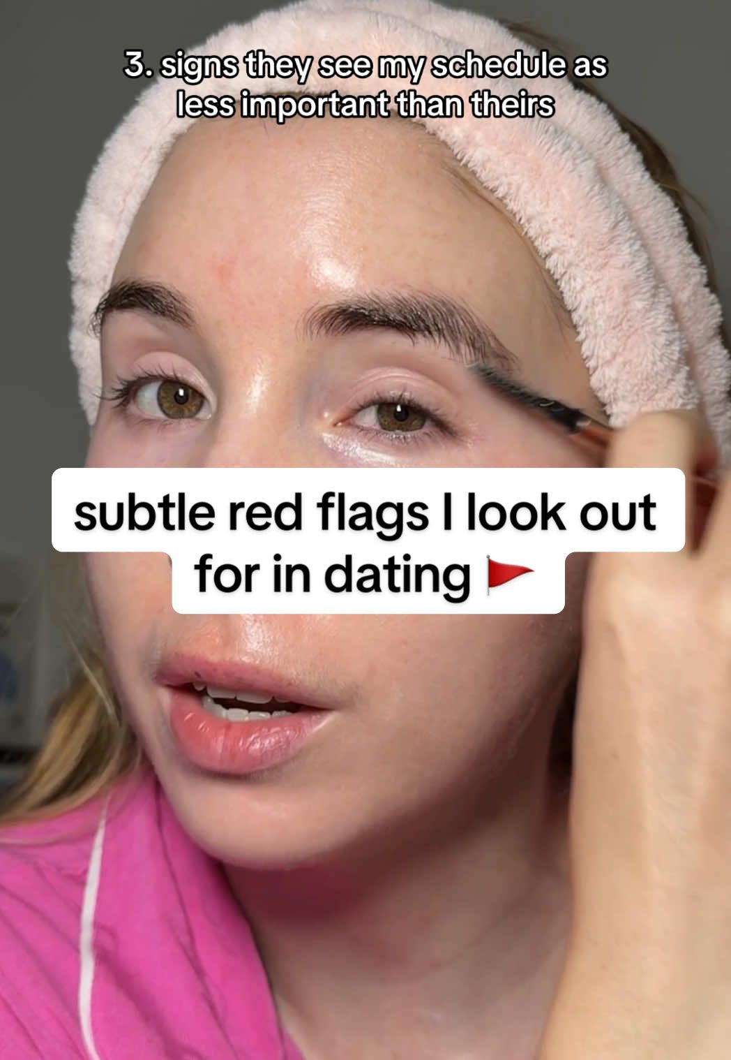 A post by @natalie_oneillll on TikTok caption: Yeah none of these thanks 🚩 subtle red flags in dating I look out for, that previously I used to ignore #dating #datingstorytime 