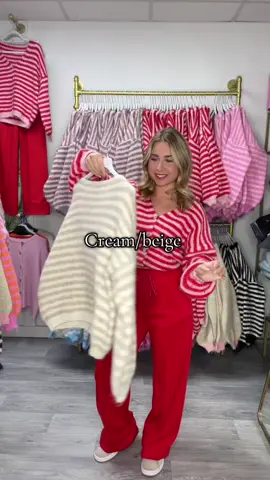 A post by @westwardrobeuk on TikTok caption: Which colour is your favourite? 💖💖#cardigan #new #autumnfashion #cardiganoutfit #widelegjeans #joggers 