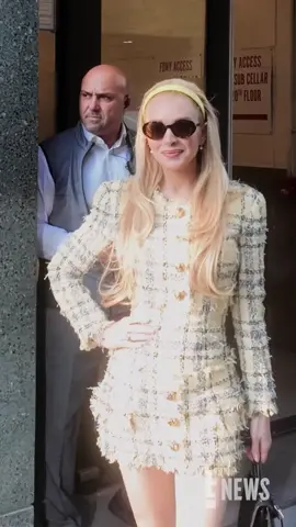 A post by @enews on TikTok caption: No clues here, Lindsay Lohan looks fabulous in New York City. 🤩