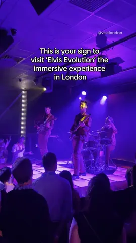 A post by @visitlondon on TikTok caption: 🎸 Step into the legend of Elvis Presley at this brand-new immersive experience.   From Tupelo to the top of the charts, journey through the extraordinary life of Elvis Presley — the man behind the myth. Relive iconic moments, witness his meteoric rise, and experience the electrifying ’68 Comeback Special — hailed as the greatest rock performance of all time.   The King awaits. Are you ready to walk in his blue suede shoes? #LondonMakesItPossible #VisitLondon #elvis #london #londontok #thingstodoinlondon #londontiktok #elvispresley #elvismovie #elvispresleyedit  #elvisevolution #elvisexhibition #immersiveexperience #londonexhibitions #funthingstodoinlondon #londonthingstodo 