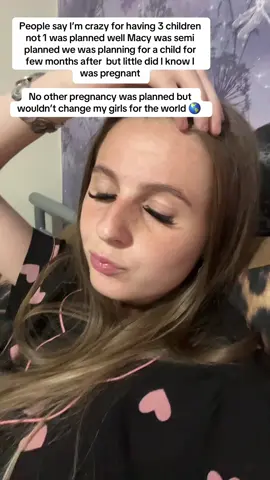 A post by @jadebrown1972 on TikTok caption: People say I’m crazy for having 3 children not 1 was planned well Macy was semi planned we was planning for a child for few months after  but little did I know I was pregnant  No other pregnancy was planned but wouldn’t change my girls for the world 🌎 