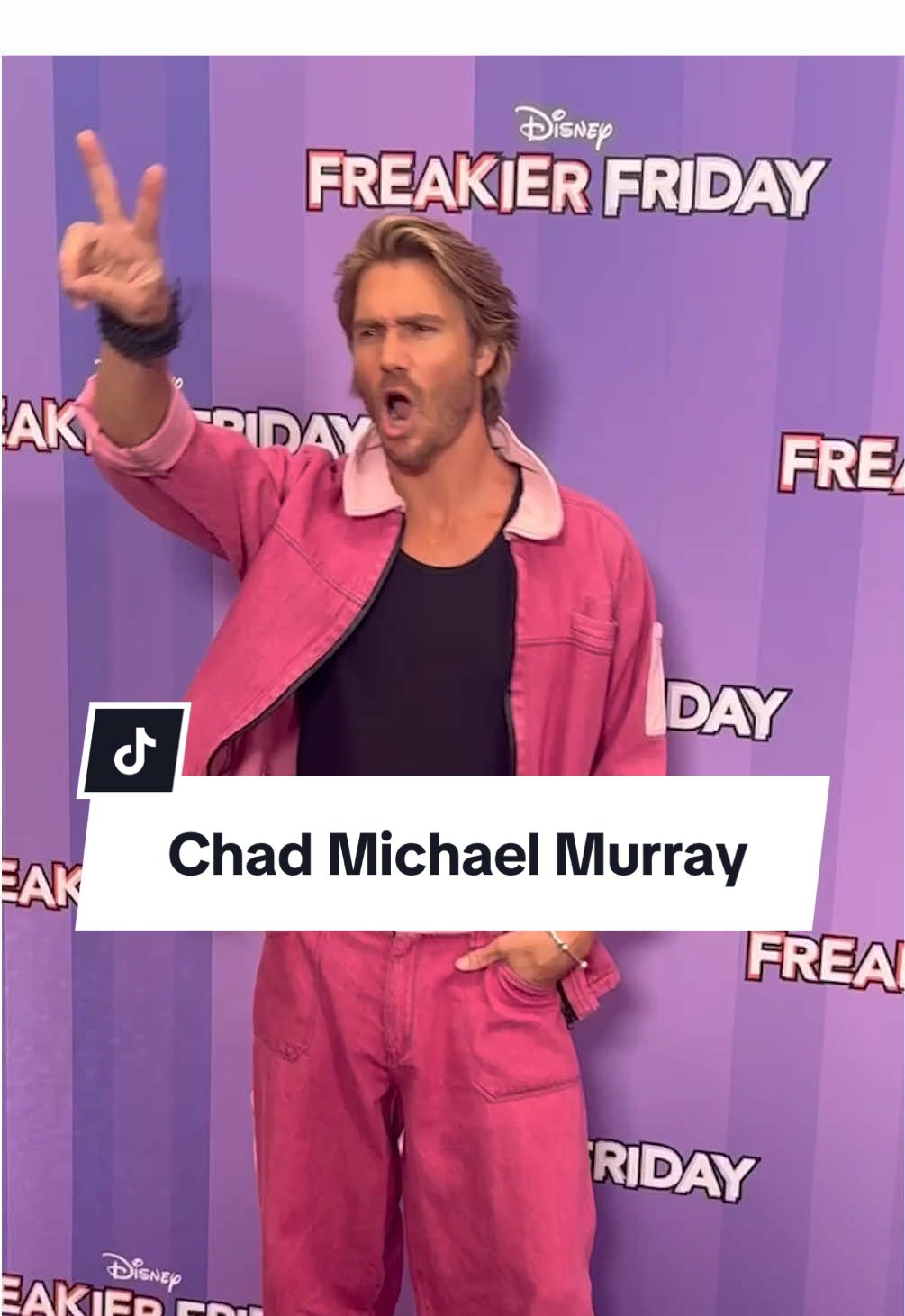 A post by @enews on TikTok caption: Chad Michael Murray rocked the #FreakierFriday carpet. 🎸