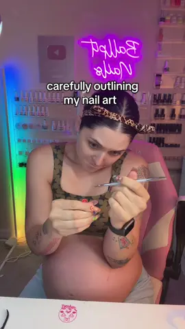 A post by @ballpit_nails on TikTok caption: Bet you can’t guess what ruined my concentration 🫠 #nailartist #nailart #fyp #nailtechproblems 