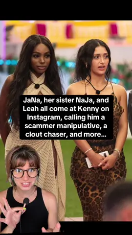 A post by @katericcio on TikTok caption: 🫢 #LoveIsland #loveislandusa #janacraig #leahkateb #ppg #kennyrodriguez #peacock #arianamadix #realitytv #celebritynews #breakup #greenscreen 