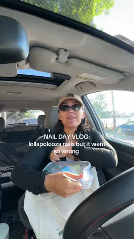A post by @isa_kristen22 on TikTok caption: nail day vlog: lollapolooza prep!!! this went so badly in the beginning but the nails came out cuteeee!! what content do the chismosas want from lolla?! #nailday #naildayvlog #Vlog #ulta #vacationprep 