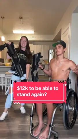 A post by @amberandneven on TikTok caption: $12k to be able to stand again? #questionoftheday #paralyzed #paraplegic #wheelchair #wheelchairlife #fylpシviralシ #spinalcordinjury #spinalcordinjuryrecovery #spinalcordinjurysurvivor #fiance #engaged #motivation #howto #dirtbike #moto #racing #foryoupage #craighospital @Amber Cogbill @Neven 