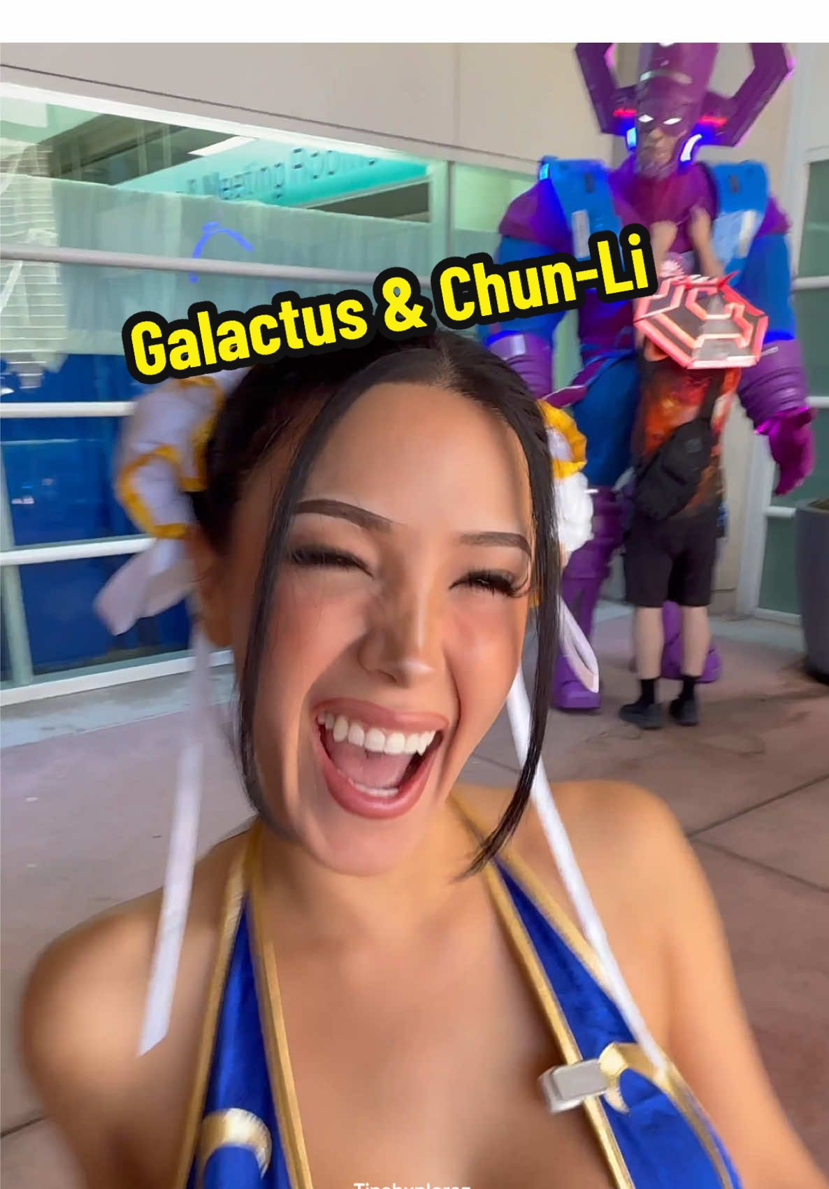 A post by @tinaexplorez on TikTok caption: Galactus GALACTICUS!!! @Tina 🎟️ #onthisday #viral #cosplay #fantastic4 #galactus #fortnitechunli #fortnite #Minecraft #fakebody #foryou #blowthisupforme #fantasticfour 