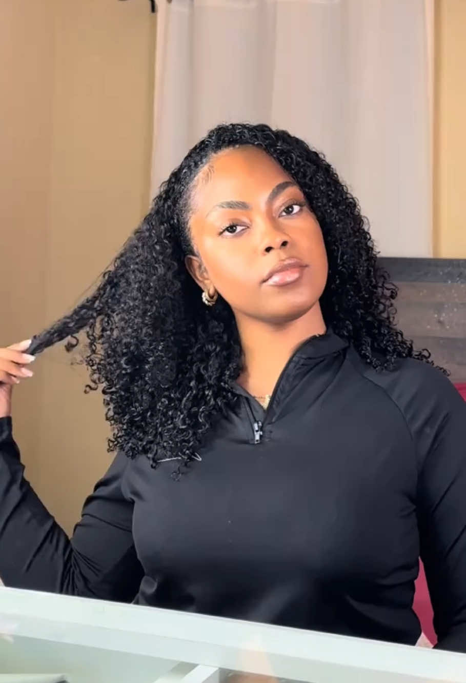 A post by @oqhair on TikTok caption: You definitely need this 3 in 1 half wig for the summer babes ☕️(🔗 in my bye-oh!) ,enjoy extra 𝟐𝟖%𝐎𝐅𝐅 with " Code:𝐓𝐊𝐕𝐈𝐏 " #oqhair #humanhair #halfwig #afrocurly #4chair #wiginstall #wigs #wigtok #tiktoktopwigs 