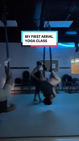 A post by @ on TikTok caption: Thick girls can do aeriel yoga too!  😍  For day, three of the Beyoncé Boot Camp, I challenged myself to do something out of my comfort zone so when my homegirl asked me to tagalong to aerial yoga, it felt like the perfect opportunity! Would y’all try this? 👀  #aerialyoga #workout #weightlossmotivation #fyp #viral #plussize #curvyconfidence 