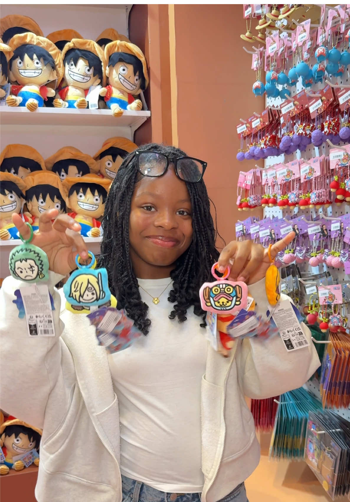 A post by @isistkeyah on TikTok caption: Buying Demi Whatever She Can Fit Into Her Basket at Miniso ❤️ We had so much fun at the @MINISO US one piece pop-up event!  📍 US Pop-up: July 26 – August 17 @ Tangram Mall, Flushing, NY 📍 Canada Pop-up: August 9 – September 7 @ Square One, Mississauga, ON  #fyp #isistkeyah #demi #miniso #onepiece #buyingwhatevermydaughtertouches #plushies #blindbox #shopping #luffy #snailtransponder #luffyonepiece #nyc #popup 