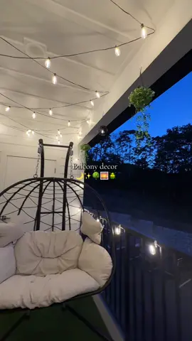 A post by @ on TikTok caption: Balcony update ✨ #balcony #balconymakeover #eggchair #doubleeggchair #decor #outdoor #vibes #makeover #balconydecor #sunset #stargrl333 