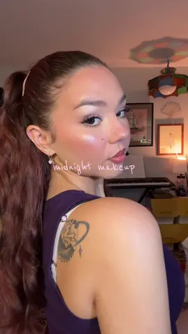 A post by @chritchin on TikTok caption: posting my makeup at midnight, for my late night family 🫶🏻 buckle in for a long one!! <3 ⭐️  @Tatcha US @L’Oréal Paris @caliray beauty @Fenty Beauty @Kosas @innae beauty @Beauty of Joseon @Anastasia Beverly Hills @Sigma Beauty @Lancôme full product list will be posted on insta x #grwm #midnightmakeup #makeuptutorial #makeuptransformation #mua #fullglam #makeuphacks 