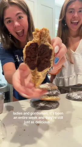 A post by @liviabenson on TikTok caption: round of applause for the brownie stuffed chocolate chip cookies 
