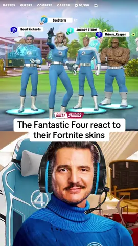 A post by @gullystudios on TikTok caption: Reed Richards, Ben Grimm, Sue Storm & Johnny Storm buy the new Fantastic Four Fortnite skins! #fantasticfour #fantastic4 #fantasticfourfirststeps #reedrichards #mrfantastic #johnnystorm #humantorch #suestorm #invisiblewoman #bengrimm #thething #galactus #marvel #mcu #marvelstudios #marvelcinematicuniverse #marvelcomics #marveledit #marveltok #marvelfan #mcuedit #mcutok #fortnite #fortniteclips #fortnitebr #fortnitebattleroyale #fortniteskins #fortniteupdate #fortnitememes #gaming 
