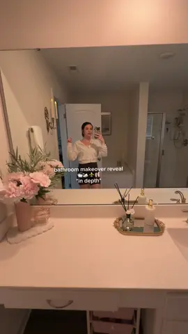 A post by @jade.amberrrrr on TikTok caption: my bathroom makeover reveal  🛁⚜️🦢🩰   items from amazon are in my storefront🫶🏼