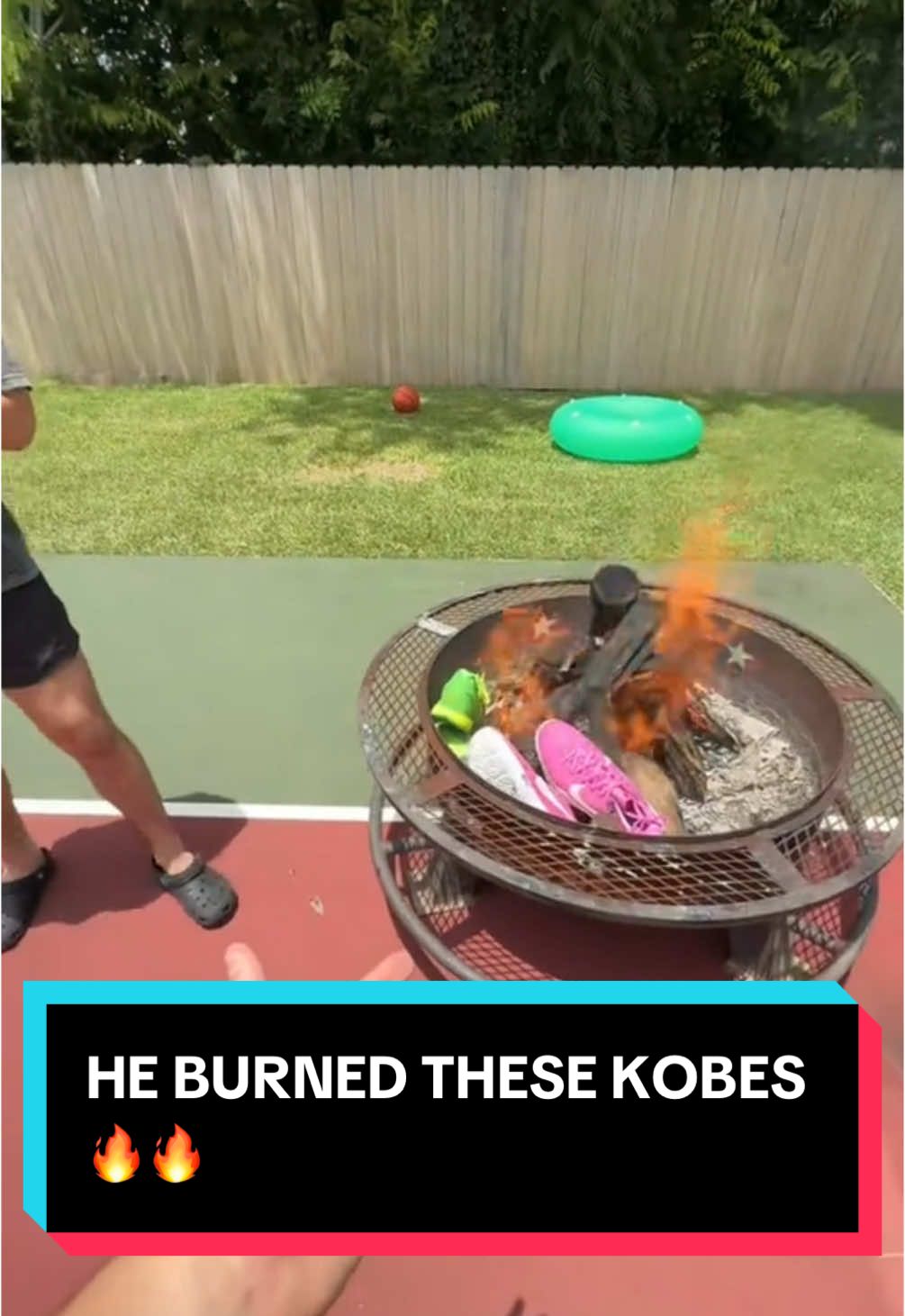A post by @brkicks on TikTok caption: That was diabolical 😂 (via @hardwoodheat) #sneakers #sneakerheads #sneakerhead #sneaker #sneakerheadsbelike #kobes #reps #fire #kobe #mamba #basketballshoes #nike #nikes 