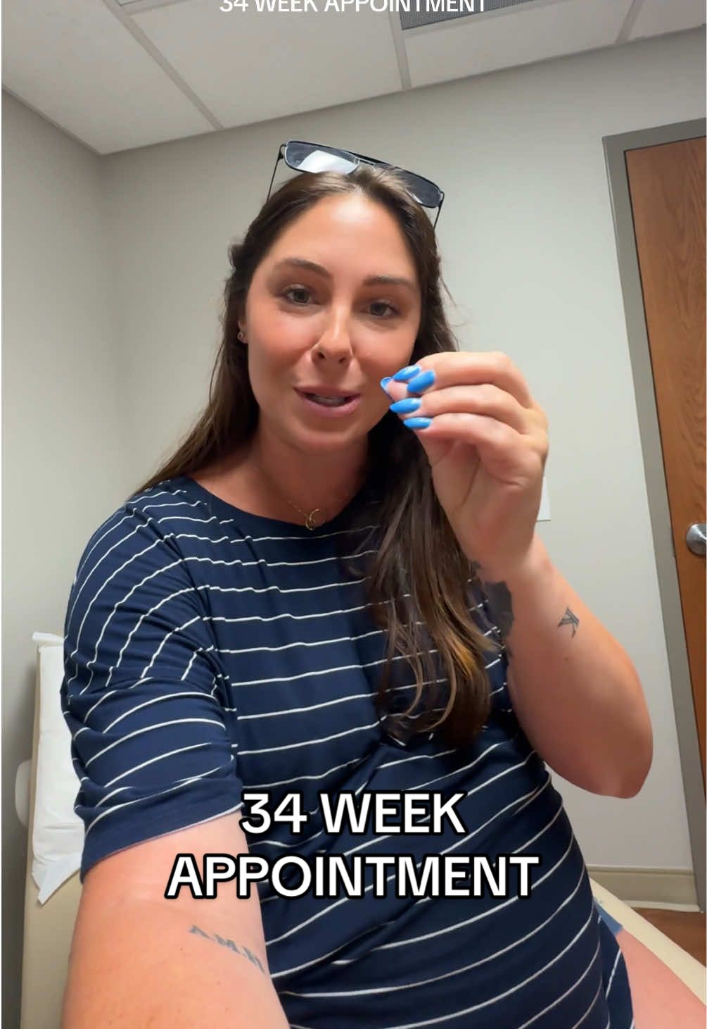 A post by @katiesantry on TikTok caption: So now we patiently wait for someone to have their baby before their scheduled C-section…. #thirdtrimester #pregnant #pregnanttiktok #pregnancy #csection 