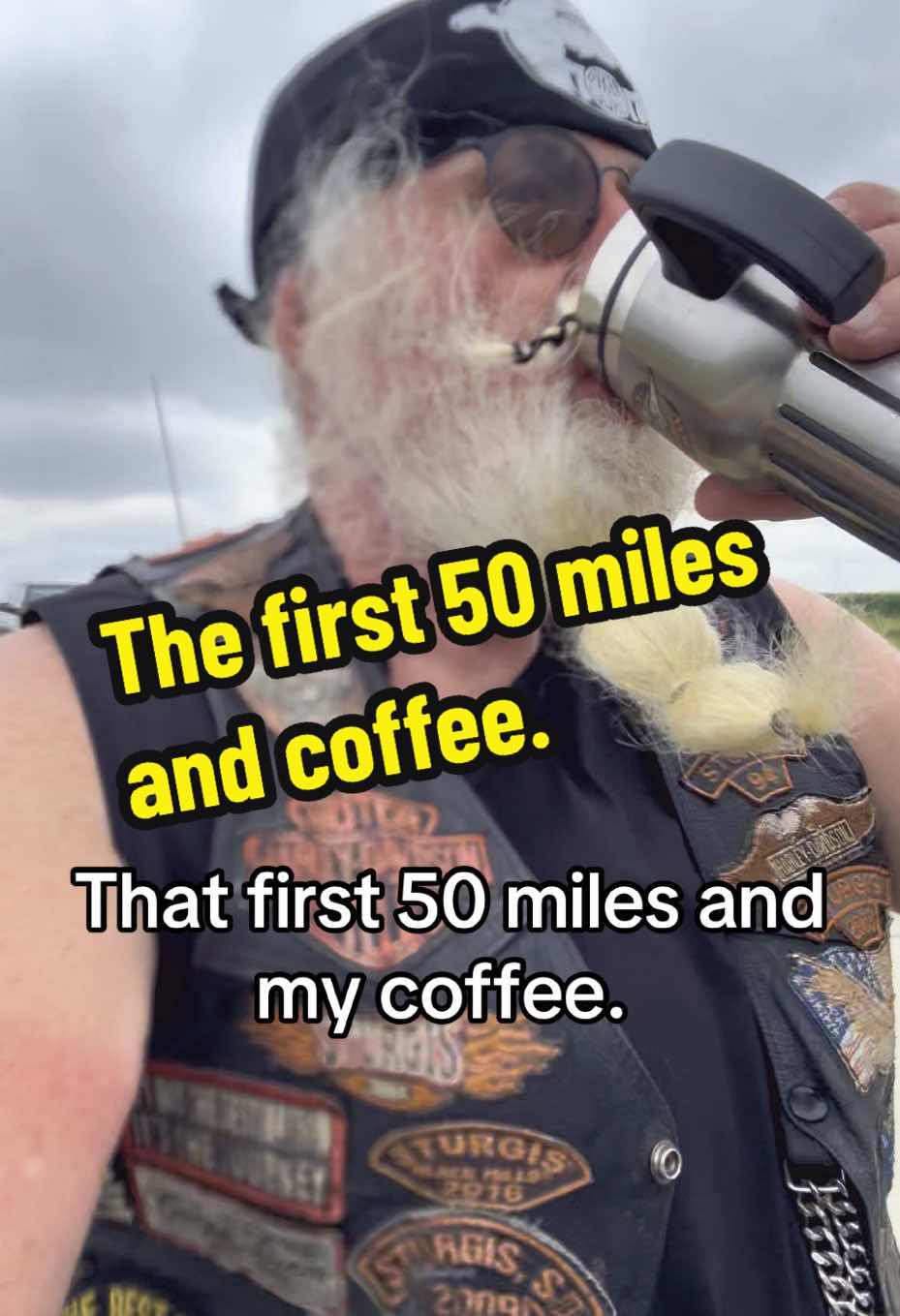 A post by @bikerguru on TikTok caption: #bikerguru #bikertok #bikersoftiktok #sturgisrally #coffee #oldguys #