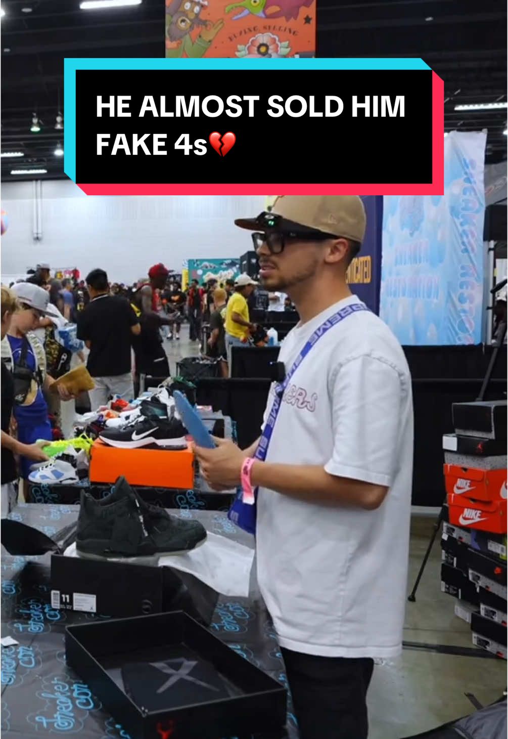 A post by @brkicks on TikTok caption: The shrink wrap was a dead give away 🥲 (via @Under Market Sneakers) #sneakers #sneakerheads #sneakerhead #sneaker #sneakerheadsbelike #jordan #jordans #joradn4s #kaws #jordan23 #resell #sneakercon 
