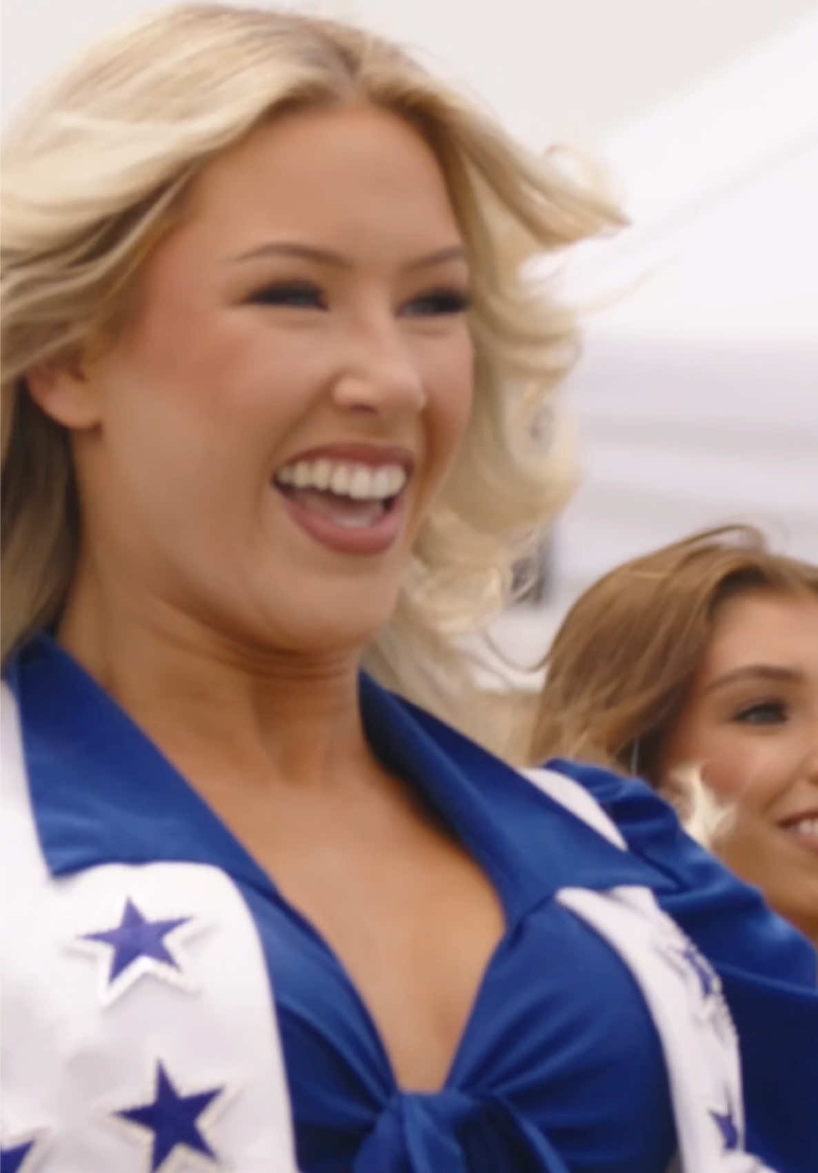 A post by @dccheerleaders on TikTok caption: opening ceremony in Oxnard 🌴 #CowboysCamp #DCCheerleaders #DCC #AmericasSweethearts 
