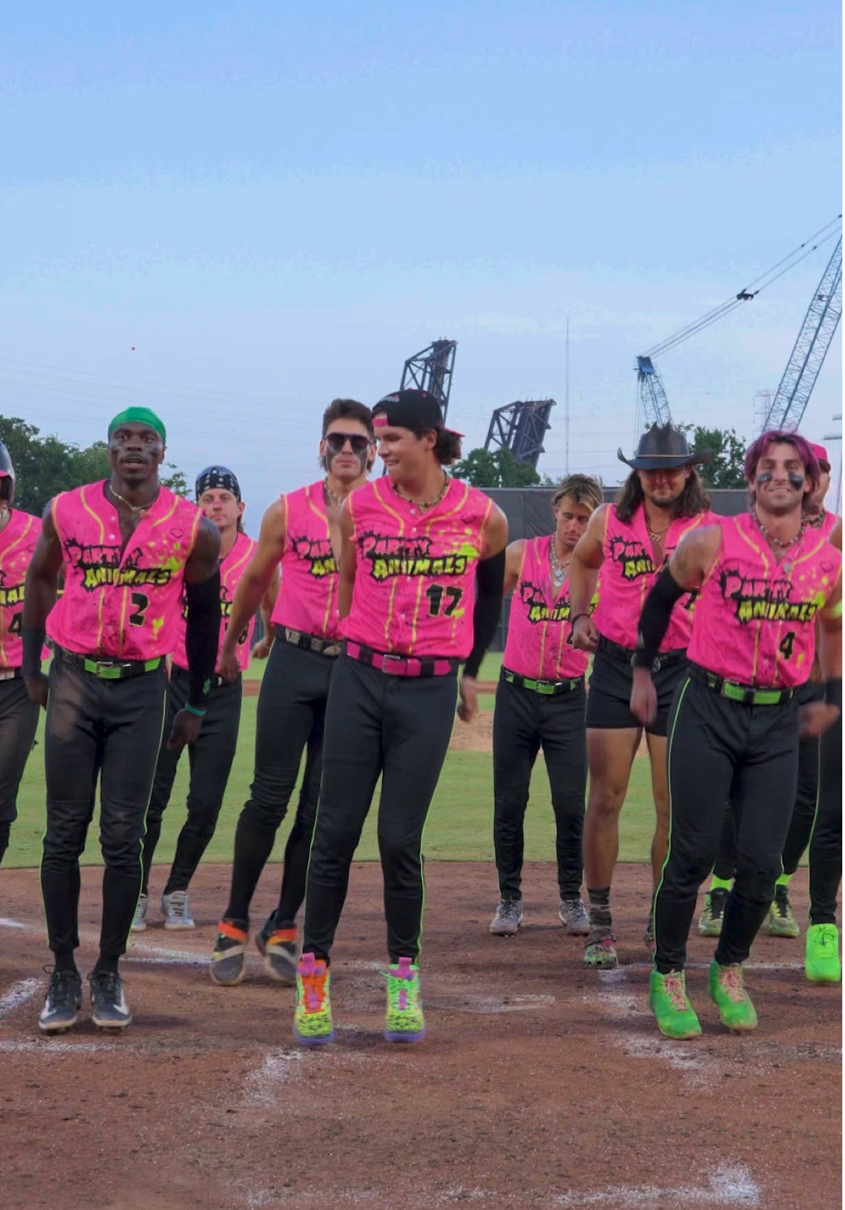 A post by @theofficialpartyanimals on TikTok caption: This trend was fun, let’s bring it back 😉 #partyanimals #dance #trendingdance #trending #viraldance #baseballboys 