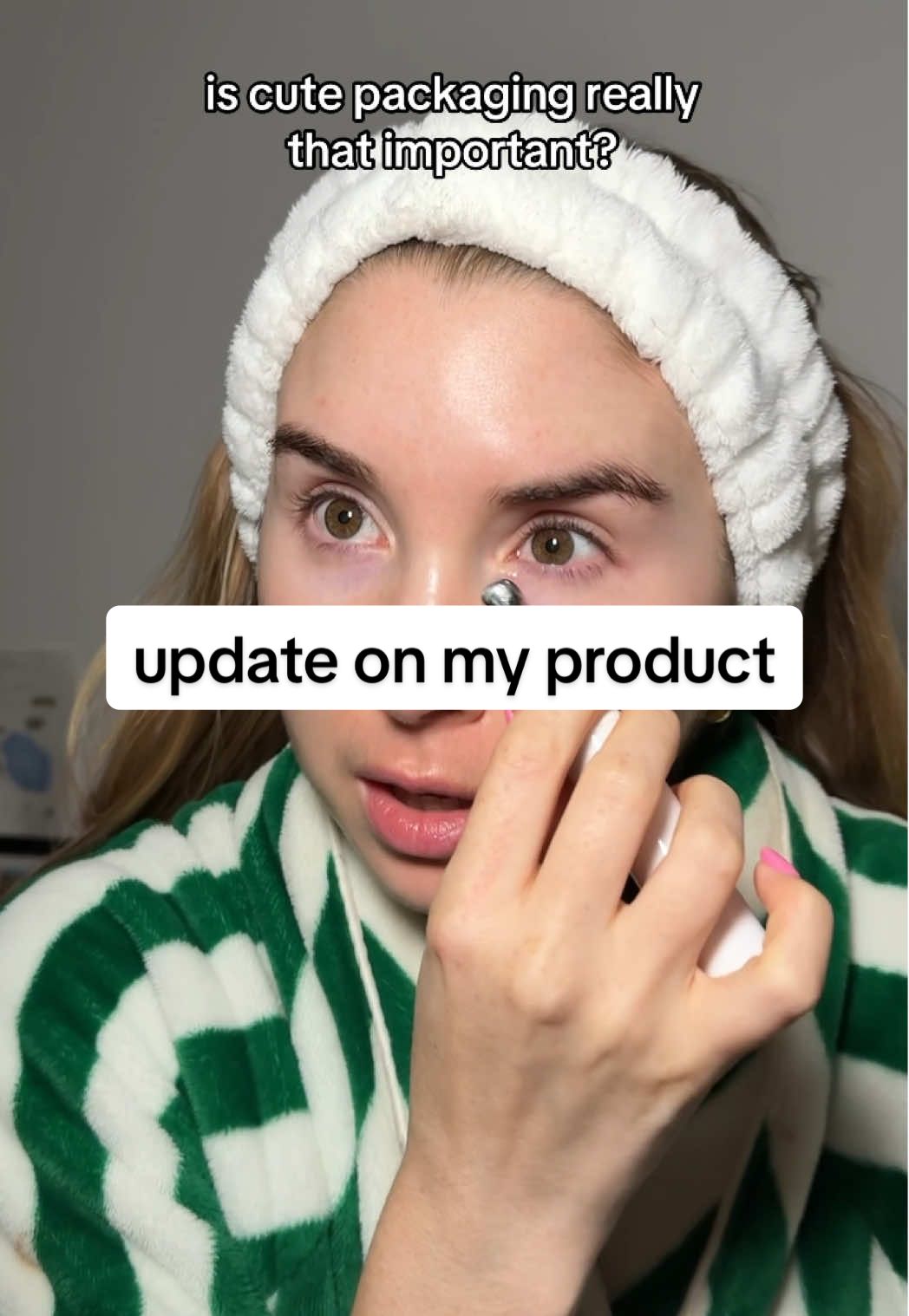 A post by @natalie_oneillll on TikTok caption: Don’t get me wrong I want it to look *nice*, but custom glass bottle shaped & moulds = takes ages and adds costs that, most of the time, the brand passes onto the consumer. Also this is not specifically aimed at that creator, it’s more about checking we’re on the same page because I was shocked to see so many people think packaging is important