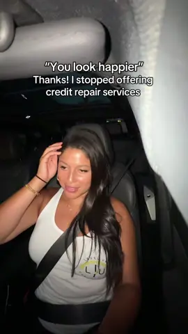 A post by @levelupcreditconsulting on TikTok caption: Hehe just kidding bookie but making my grand exit soon 🤫 #youlookhappier #youlookhappiertrend #wlw #trendingsound 
