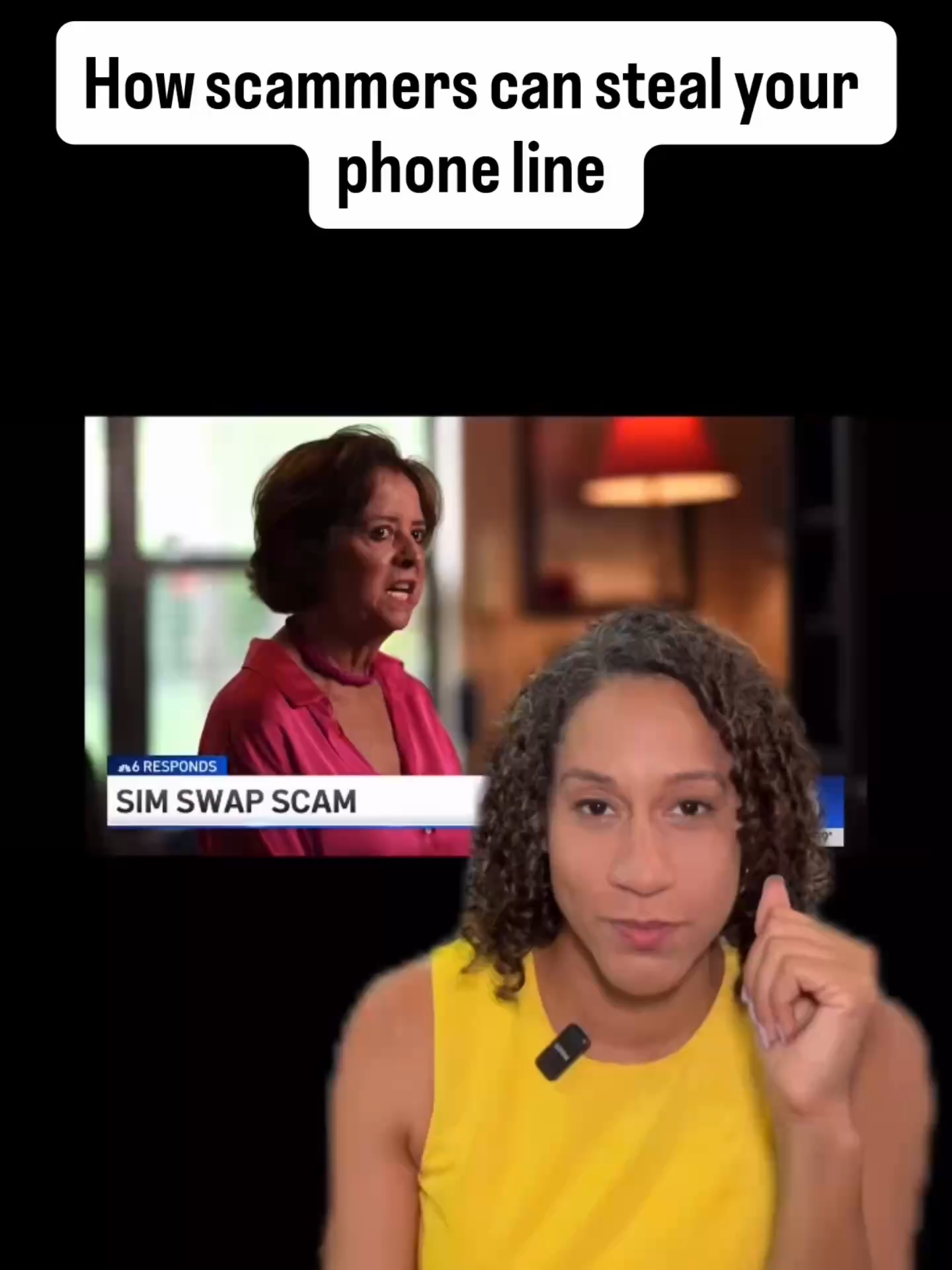 A post by @nbcsouthflorida on TikTok caption: Scammers are stealing phone numbers to take over your accounts — including banking, email, and social media! Don’t let it happen to you. Consumer Investigative Reporter Sasha Jones is breaking down how to avoid it. #CyberSecurity #SIMSwapScam #OnlineSafety #FraudAwareness #ProtectYourData #NBC6Responds #SashaonyourSide