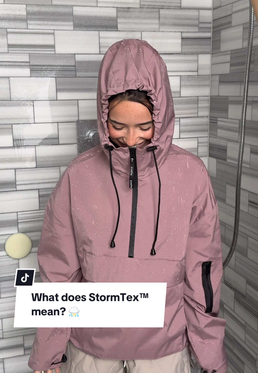 A post by @puffit.uk on TikTok caption: ✨Introducing PUFFIT StormTex™ Waterproof Collections. ⛈️ We deliver every single piece with love and care🫶🏻 #puffit #waterproofjacket #raincoat #tiktokmademebuyit #tiktokfashion #stormtex #ukweather 