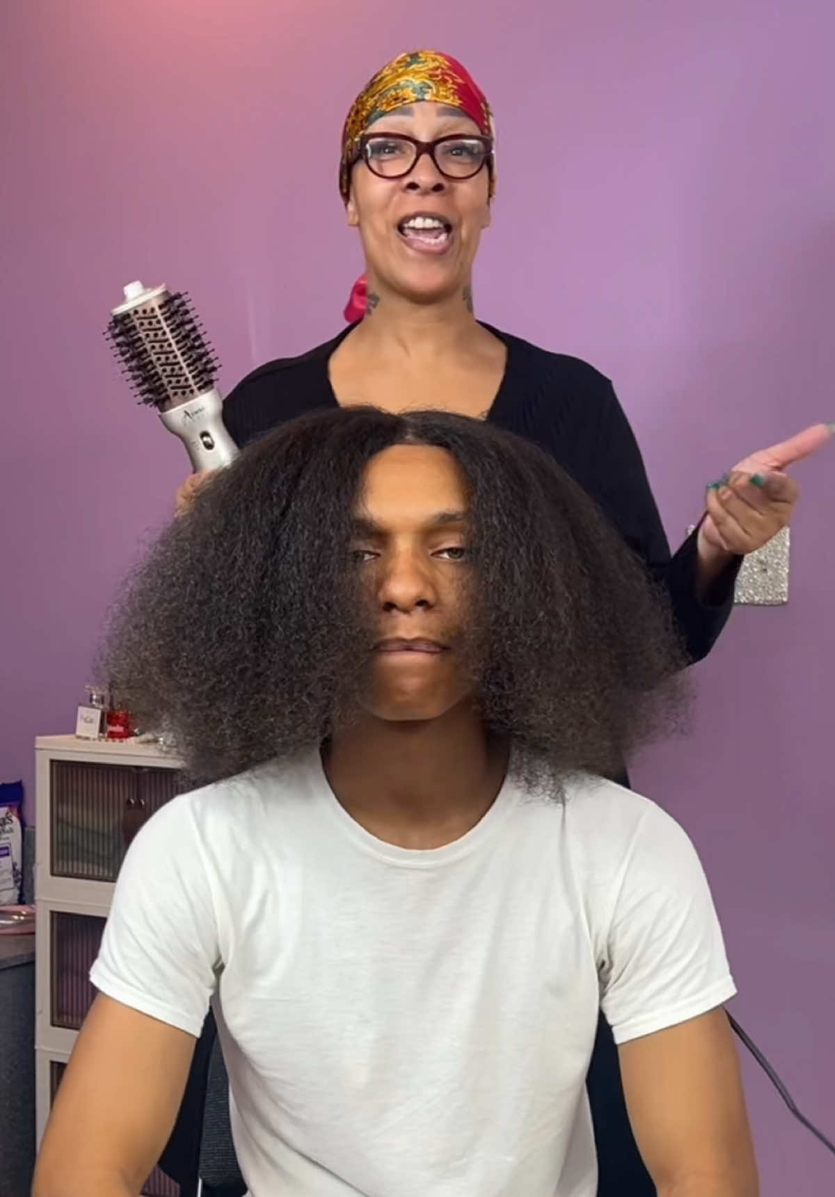 A post by @montezwilson on TikTok caption: Dry✅Straighten✅Volumize✅Curl — All in 1 Dual Voltage = Take It Anywhere! One Brush. 4 Functions @Aima Beauty @Haircaresshop @Haircaresshop Official US #travel #hair #hairstyle #blowout #blowouttutorial #hairtransformation #hairtok 