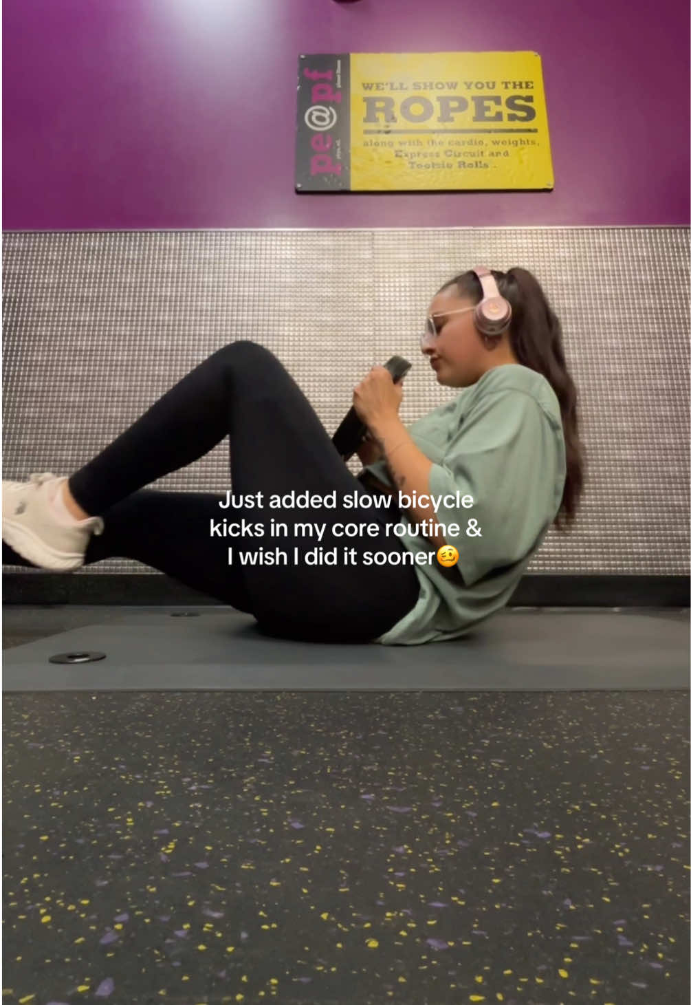 A post by @ on TikTok caption: I wanna record more videos in the gym but it’s just so awkward when it’s crowded🥲 anywaysssss, incorporate this in your next core day! Slow and controlled🙂‍↕️🫡 #coreworkout #gymmotivation 