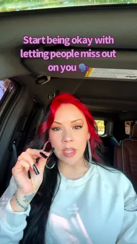 A post by @officialsalicerose on TikTok caption: START BEING OKAY WITH LETTING PEOPLE MISS OUT ON YOU!! Even if that’s a friendship, family members, relationships ETC…LET PEOPLE THINK THEY CAN FIND BETTER BUT…once they realize they can’t, don’t let them back in.❤️‍🩹 #fyp #viral #motivation #trending #selflove #family #friends #fypシ #viralvideo 