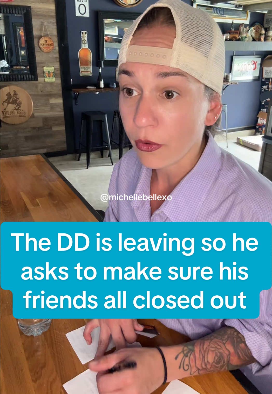 A post by @michellebellexo on TikTok caption: I love DDs 😂❤️ it is so refreshing to talk to another sober person in a room full of drunk people #designateddriver #dd #bartenderstories 