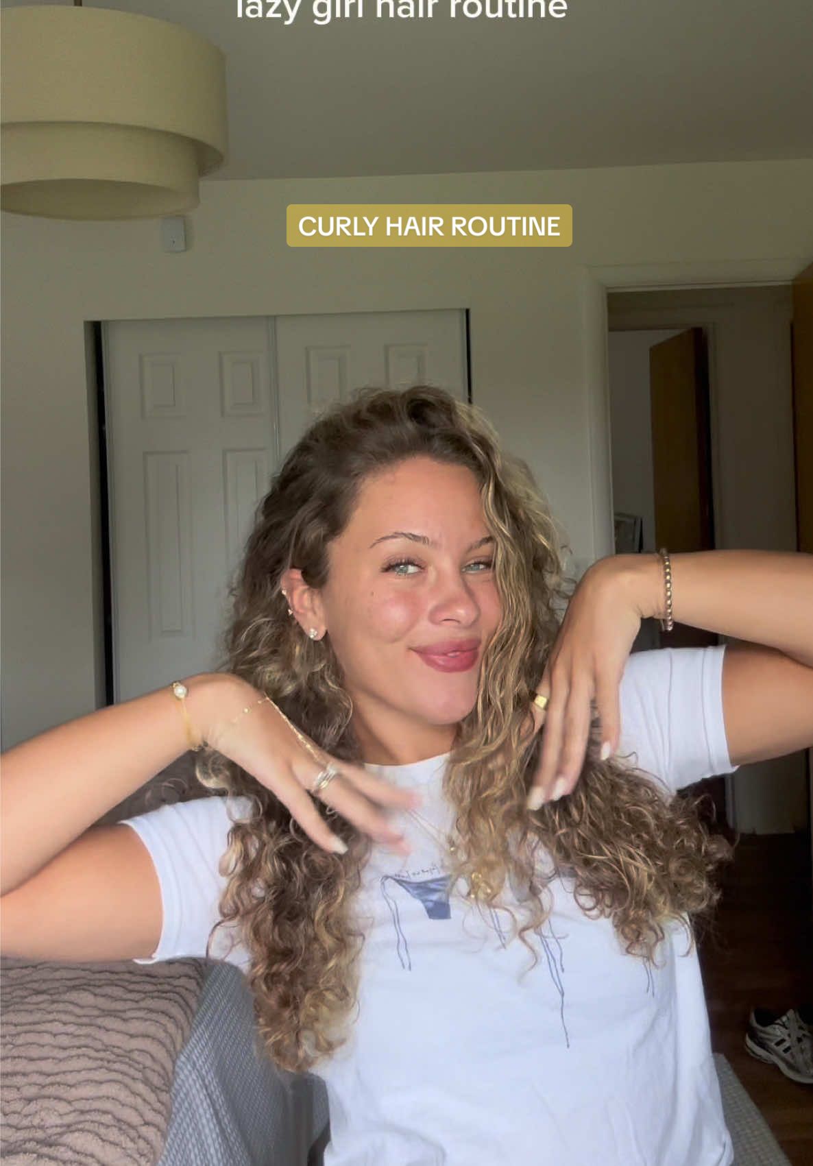 A post by @annadawnphillips on TikTok caption: loving a simple routine lately 🎀✨ #hairtok #hairroutine  @Olaplex @Davines @THE OUAI 