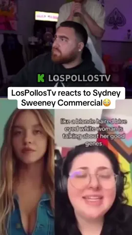 A post by @akademiks on TikTok caption: Los Pollos reacts to the social justice warriors getting mad at the Sydney Sweeney commercial