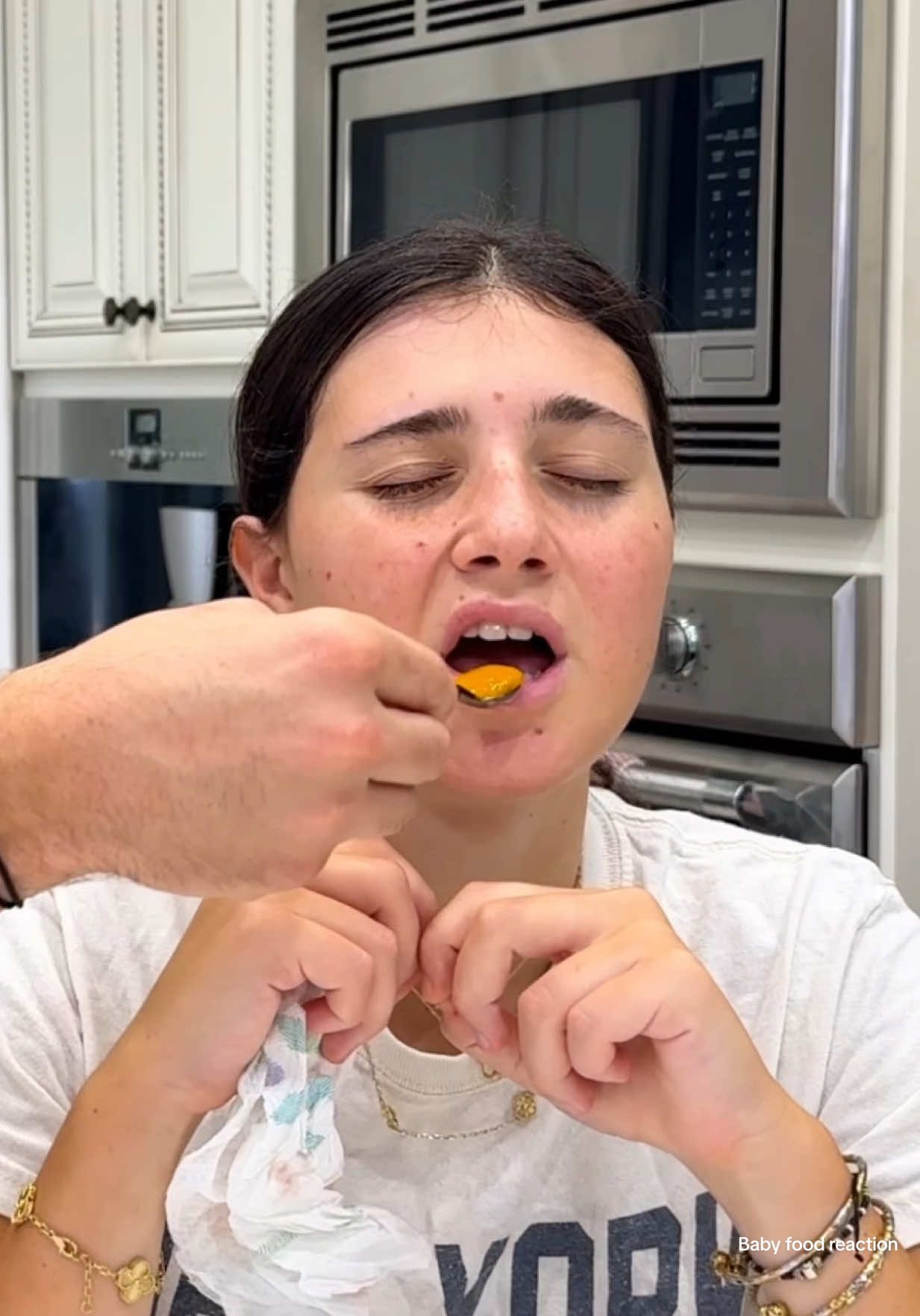 A post by @keemokazi on TikTok caption: Has baby food always been this gross? 😂 #keemokazi