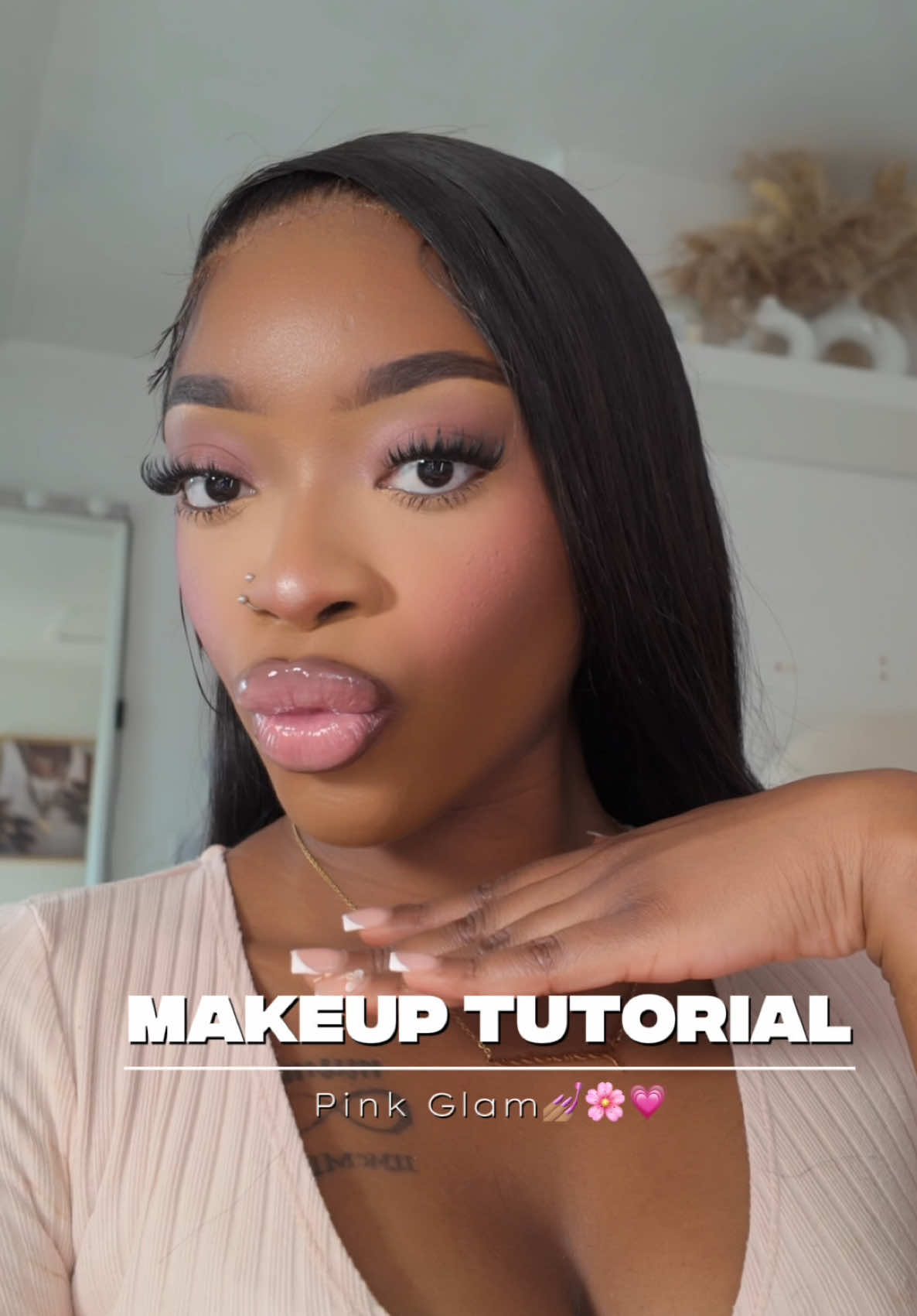 A post by @geemarie.x on TikTok caption: quick and easy pink glam makeup tutorial for the girls💗. #makeuptutorial #ukblackgirlmakeup #pinkglam @DanessaMyricksBeauty @e.l.f. Cosmetics @Benefit Cosmetics UK @Too Faced @NARS Cosmetics @madebymitchell @L'Oréal Paris UK  @Charlotte Tilbury @Morphe Cosmetics @Fenty Beauty 