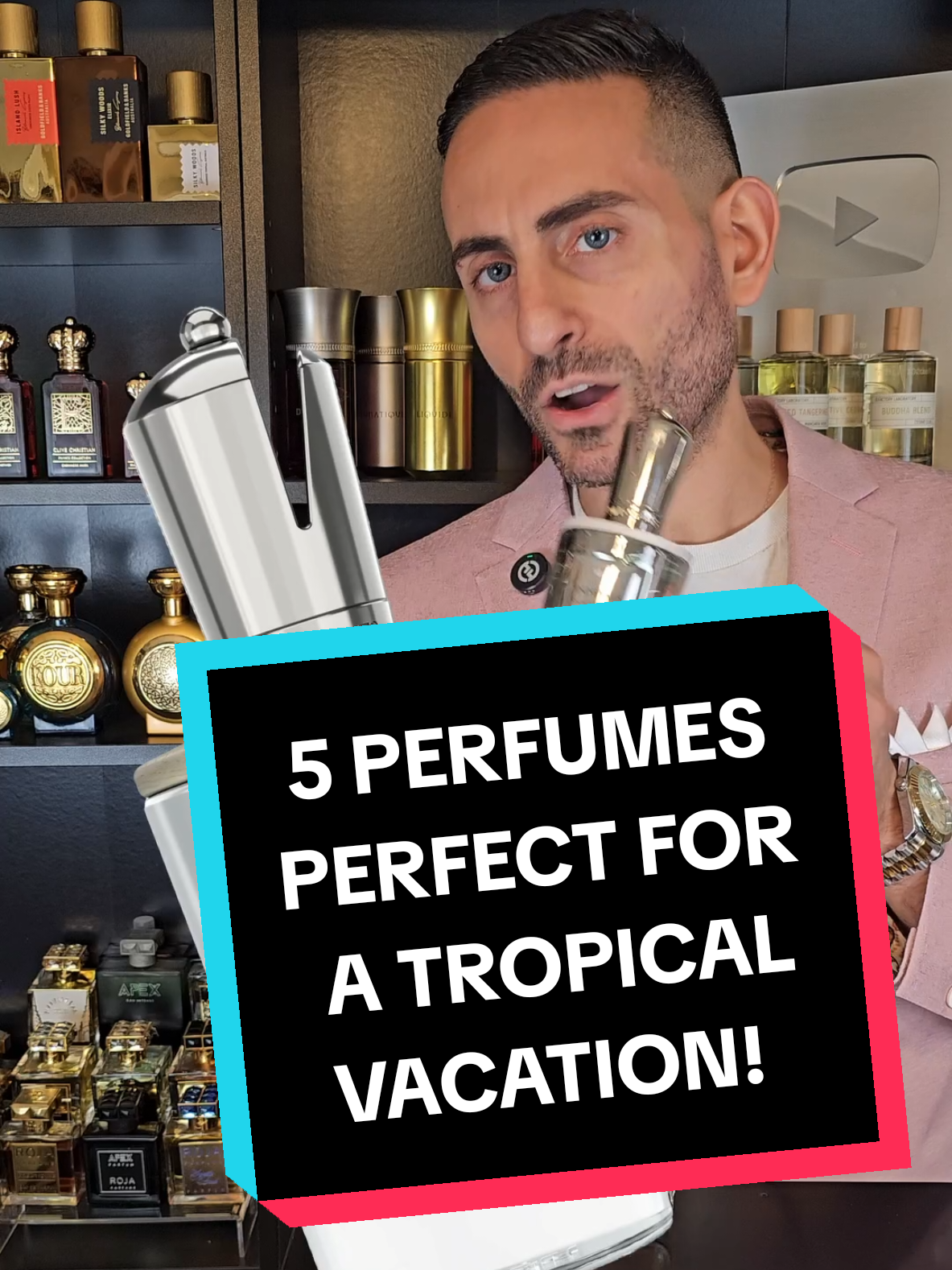 A post by @redolessence on TikTok caption: 5 perfumes perfect for a tropical vacation! #fragrancetiktok #perfumetiktok #perfumetok #fragrancetok #redolessence 
