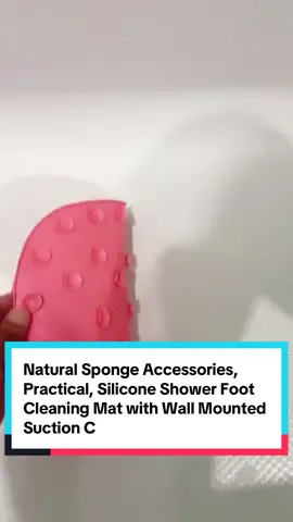 A post by @heyreemaa on TikTok caption: Natural Sponge Accessories, Practical, Silicone Shower Foot Cleaning Mat with Wall Mounted Suction Cups, Back and Foot Cleaning Mat, Bathroom Bath Products. #siliconeshowerfootscrubberpad ##cleaningmat #cleaningmats #showerfootcleaningmat #tiktokshop 
