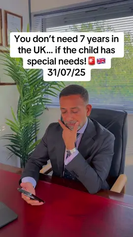 A post by @bukharichambers_ltd on TikTok caption: Most families think a child needs 7 years in the UK before they can apply for legal status. But this little boy only had 6 years — and still won his case. 💙 Why? Because he had special needs, and the Home Office agreed it was unreasonable for him to leave. ✅ A huge win for his family and proof that exceptional cases can succeed. #ImmigrationSuccess #UKImmigration #SpecialNeeds #LeaveToRemain #ImmigrationHelp #HumanRights #FamilyLife #ImmigrationStory #BestInterestsOfTheChild #HomeOffice #ExceptionalCircumstances #ImmigrationLawyer