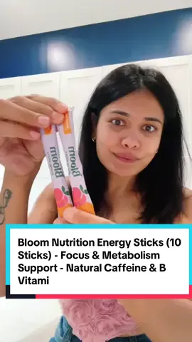 A post by @heyreemaa on TikTok caption: Bloom Nutrition Energy Sticks (10 Sticks) - Focus & Metabolism Support - Natural Caffeine & B Vitamins. @Bloom Nutrition #bloomnutrition #bloomnutritionenergystiks ##energystick #bvitamins #tiktokshop 