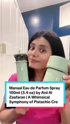 A post by @heyreemaa on TikTok caption: Manaal Eau de Parfum Spray 100ml (3.4 oz) by Ard Al Zaafaran | A Whimsical Symphony of Pistachio Cream & Vanilla Dreams. #manaalperfume #perfume #perfumetiktok #tiktokperfume #tiktokshop 