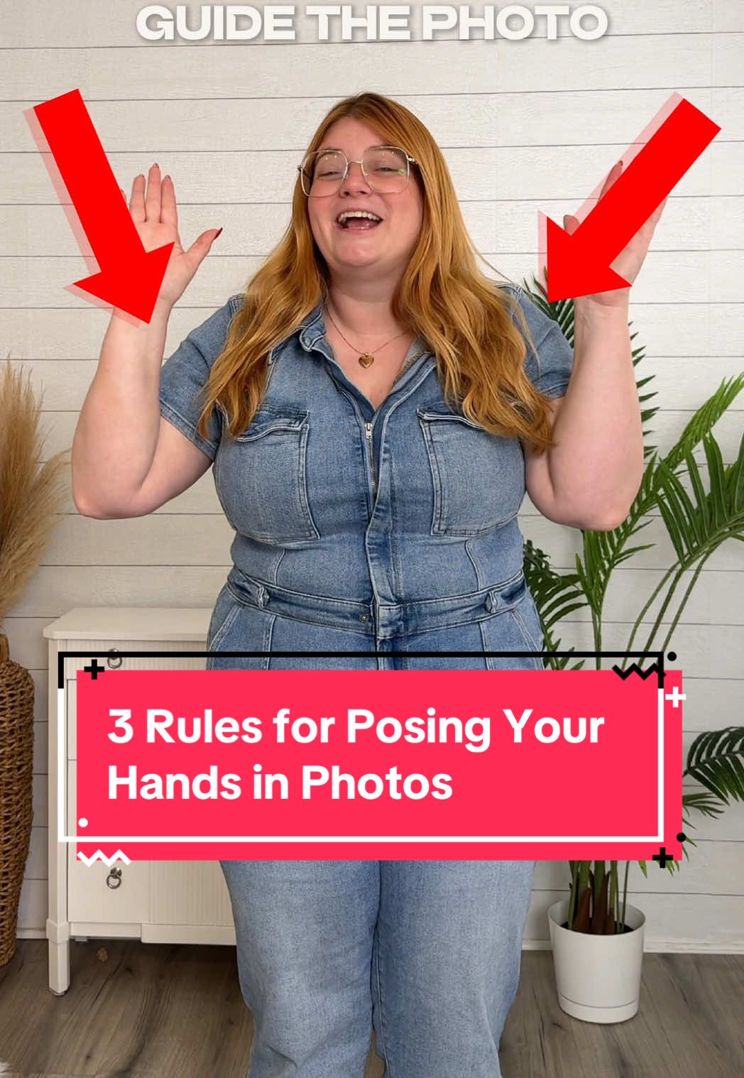 A post by @lookgoodinphotos on TikTok caption: Replying to @thesaucymary AWKWARD HANDS RUINING YOUR PHOTOS? 📸 While hands may seem like a small body part, they place a huge role in the overall composition of your photo. I always teach my students that the hands serve as two giant arrows that instruct the viewer where to look in your photo.  So if you feel that your hands look awkward in every photo you take, it might be that you’re breaking one of these 3 “rules” for posing your hands in photos. ✨ RULE ONE: REMOVE TENSION There are 3 places tension shows when you pose for a photo: your eyes, your jaw, or your hands. Tension in your hands can look like clenching your fists, or a tense grip. Instead, take a moment to physically shake out your hands before you step in front of the camera. ✨ RULE TWO: TOUCH > GRAB Instead of gripping on to something, think of placing or touching your hand gently. Photos aren’t reality, and a little bit of pressure can read as a lot of tension. ✨RULE THREE: SHOW THE SIDES OF YOUR HANDS As a rule of thumb, try to avoid posing with the back or palm of your hand toward the camera’s lens. This can look distracting and give your hands the illusion of having extra width. Instead turn your hands to the side so your thumbs or pink fingers are showing Found this post helpful? SHARE it with a friend and SAVE it for your next photo shoot! - Christine 💋 - #handposes #howtopose #posinghands #posingtips How to pose your hands for photos. How to pose for photos. Easy tips for posing your hands. Hand pose ideas. Easy hand poses. Photo tips for awkward people.