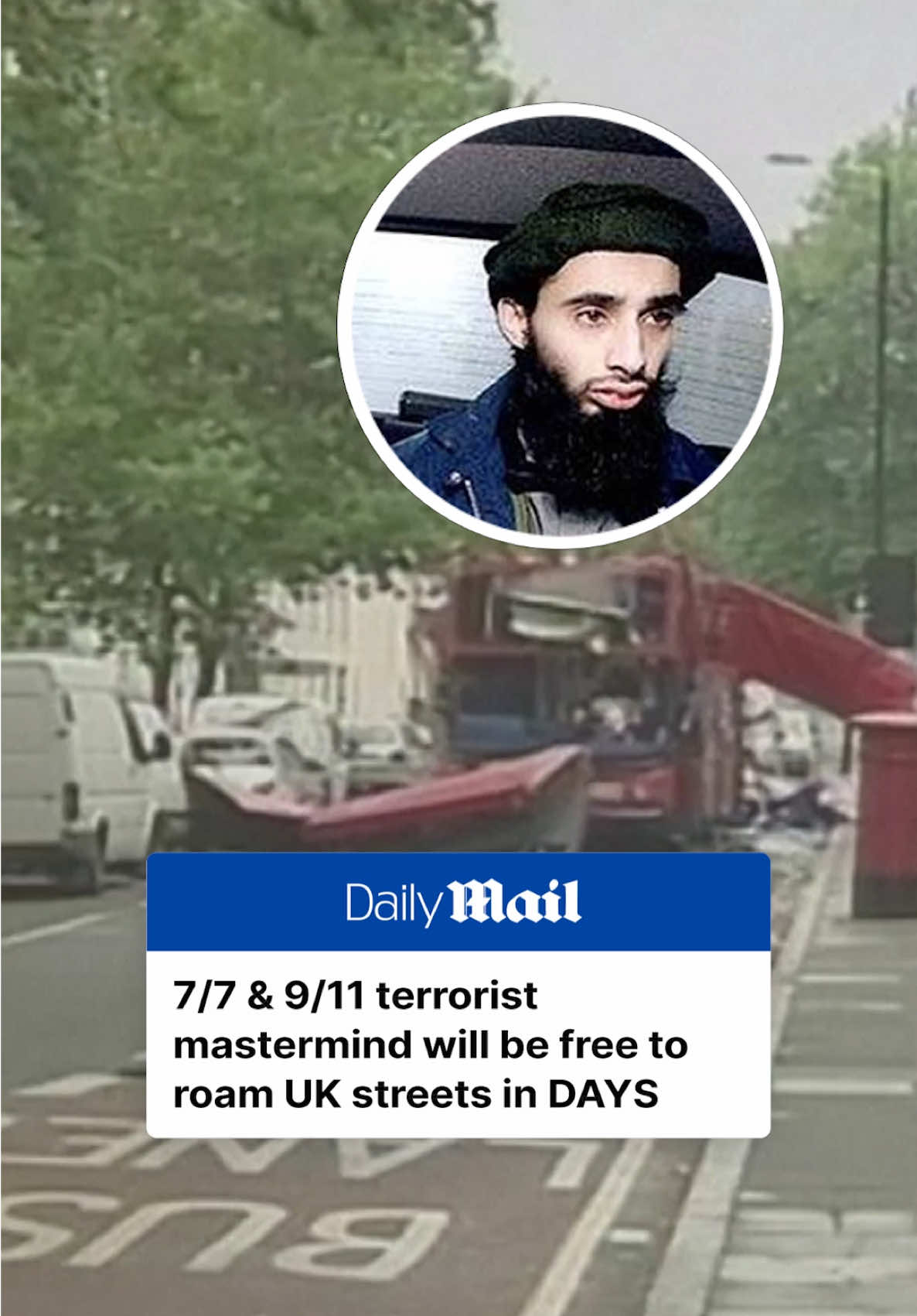 A post by @dailymailuk on TikTok caption: A 'despicable' terrorist who confessed to his role in 9/11 and the July 7 bombings is set to be freed from prison within days despite officials declaring him a 'risk to national security'.  Haroon Aswat, 50, could be released from a secure hospital unit in the UK without a full risk assessment due to his mental health treatment. He was jailed in 2015 in the US for 20 years having admitted trying to start a terrorist training camp in Oregon. Aswat was visited by a British psychiatrist in America before he was deported back to Britain in 2022 where he declared: 'I'm a terrorist.' Now newly surfaced US court documents show Aswat also confessed to being a 'mastermind behind the [9/11] attacks and a 2005 attack in the UK', The Sun has reported. #news #prison #police #london #newyork #911 #77bombings 