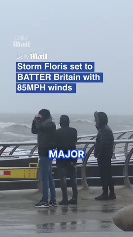A post by @dailymailuk on TikTok caption: It might be the first day of August - but today Brits are being warned to brace for Storm Floris which will batter the UK next week. A yellow alert has been issued in northern parts of the country from 6am Monday to 6am Tuesday, with forecasters warning of 'unseasonably strong' winds and a 'danger to life'. #stormfloris #weather #ukweather #britishweather #Summer #storm #stormyweather #weatherforecast #news #metoffice 