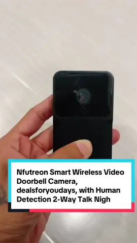 A post by @heyreemaa on TikTok caption: Nfutreon Smart Wireless Video Doorbell Camera, dealsforyoudays, with Human Detection 2-Way Talk Night Vision Instant Alerts Cloud Storage Rechargeable Battery Simple Installation 2.4GHz WiFi. #doorbellcamera #doorbellcameravideos #doorbell #camera #tiktokshopdoorbell 