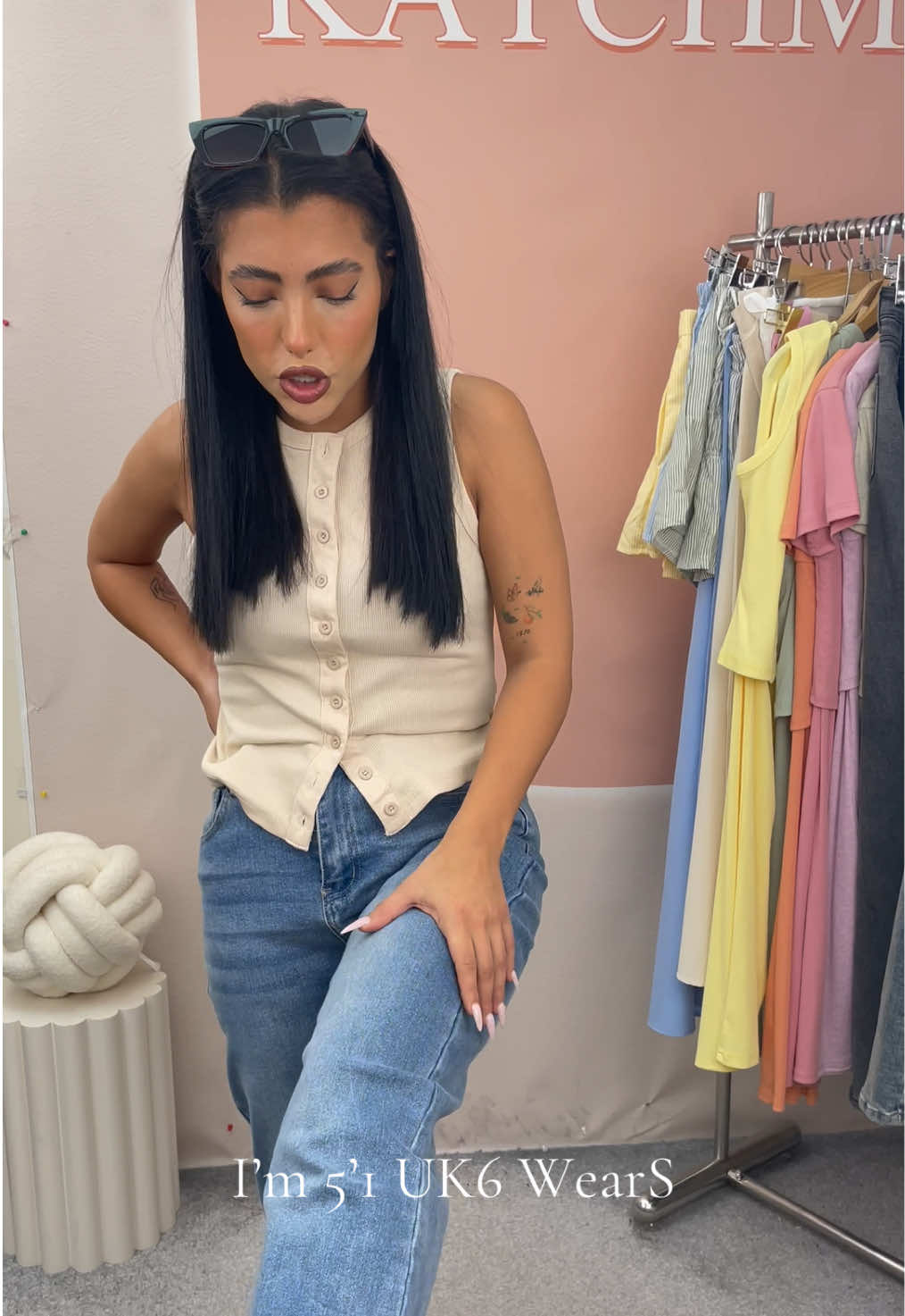 A post by @katchme.official on TikTok caption: #fyp 🇬🇧📍 #fyp #tiktokmademebuyit #foryoupage #foryoupage❤️❤️ #jeanshighwaist #foryourpagetiktok #bargain #stretchy #affordable #jeansoutfit #affordablefashion #2pcs #paydaysale #payday #affordablefashion #dealdrops #bargain #holiday#spotlight #OOTD #tiktokmademebuyit #dealdrops #dress #dresses #striped #tiktokmademebuyit #summersale 