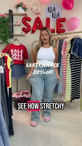A post by @shoprelarela on TikTok caption: JOIN OUR LIVE NOW ‼️🔥extra 20% off vouchers so limited ##TikTokMadeMeBuylt##relarela##relarelagirls#fypuk#viraljeans #dealdrops