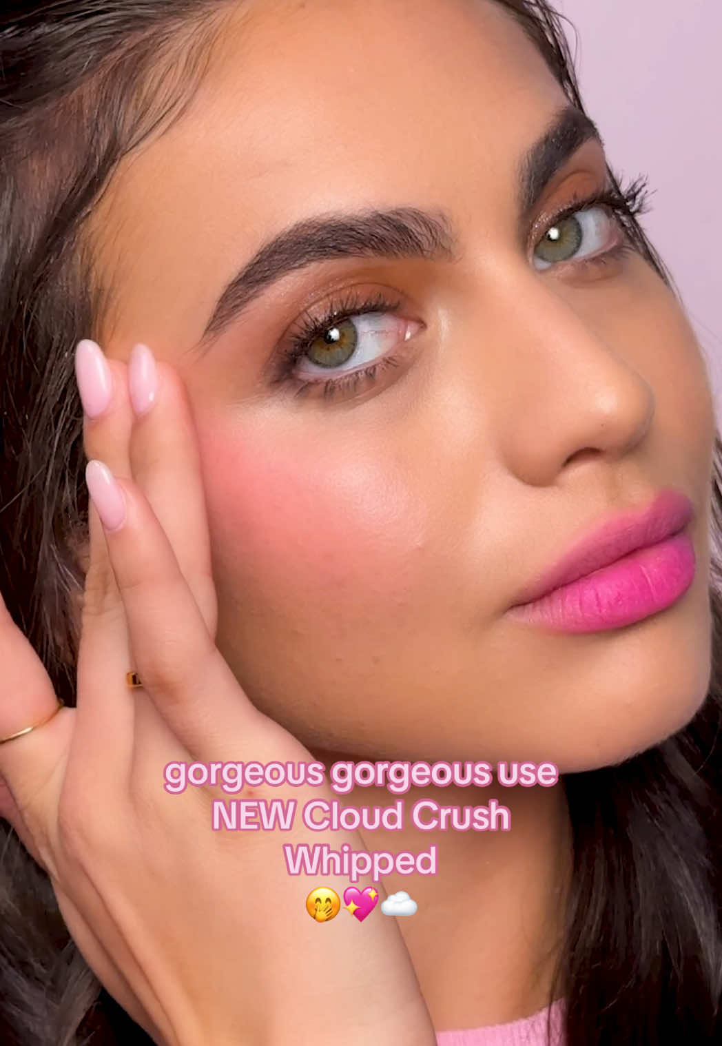 A post by @toofaced on TikTok caption: ☁️ Cloud Crush Whipped has entered the chat 💬 Meet your new go-to for a soft-focus flush that feels as dreamy as it looks ✨ This whipped lip & cheek color is packed with hyaluronic oil for 12 hour hydration, a cloud-like blur, and a buildable finish that won’t fade, feather, or flake! One swipe, and you're on cloud nine - shop now only on TikTok Shop! 💗 Shade shown: Super Candy Clouds 💖 #toofaced #tfcrueltyfree 