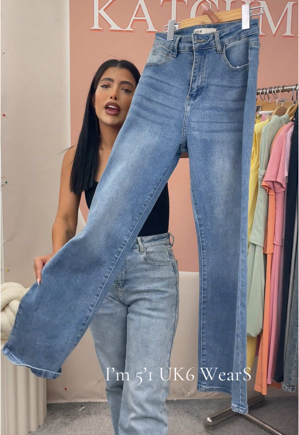 A post by @katchme.official on TikTok caption: #fyp 🇬🇧📍 #fyp #tiktokmademebuyit #foryoupage #foryoupage❤️❤️ #jeanshighwaist #foryourpagetiktok #bargain #stretchy #affordable #jeansoutfit #affordablefashion #2pcs #paydaysale #payday #affordablefashion #dealdrops #bargain #holiday#spotlight #OOTD #tiktokmademebuyit #dealdrops #dress #dresses #striped #tiktokmademebuyit #summersale 